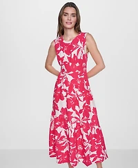 Dkny Women's Sleeveless Printed Midi Dress