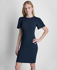 Dkny Women's Flutter Short-Sleeve Sheath Dress