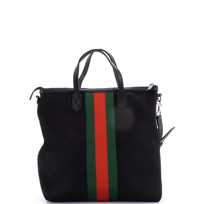 Pre-Owned Gucci Medium Web Zip Tote Techno Canvas