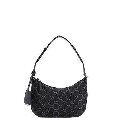 Pre-Owned Gucci Small Horsebit Slim Shoulder Bag Gg Denim with Leather