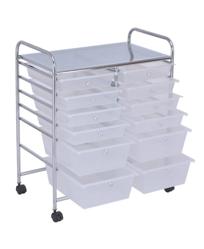 Gouun Metal Frame Multi-Tier Rolling Storage Bin Organizer