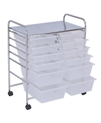 Gouun Metal Frame Multi-Tier Rolling Storage Bin Organizer
