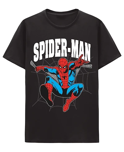Hybrid Apparel Men's Spider-Man Web Pull-On Graphic T-Shirt