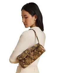 Lauren Ralph Lauren Tasha Embossed Leather East-West Small Shoulder Handbag