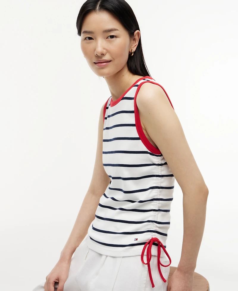 Tommy Hilfiger Women's Tie-Detail Sleeveless Cotton Top