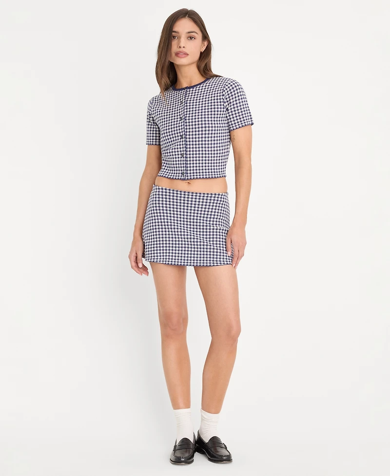 Good American Women's Cropped Short-Sleeve Cardigan
