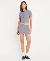 Good American Women's Cropped Short-Sleeve Cardigan