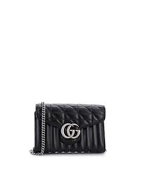 Pre-Owned Gucci Mini Gg Marmont Chain Wallet Mixed Matelasse Leather