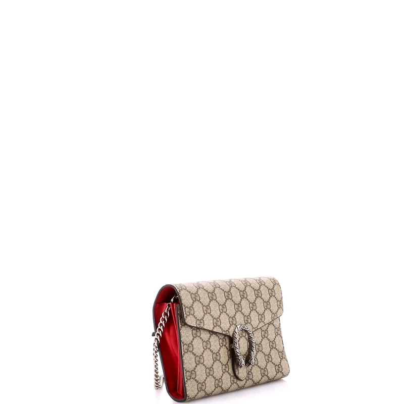 Pre-Owned Gucci Small Dionysus Chain Wallet Gg Coated Canvas