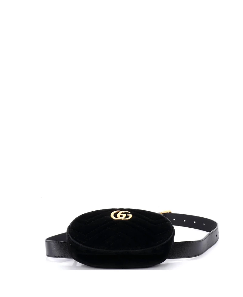 Pre-Owned Gucci Gg Marmont Belt Bag Matelasse Velvet