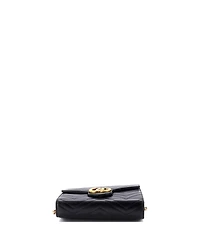 Pre-Owned Gucci Mini Gg Marmont Chain Wallet Matelasse Leather