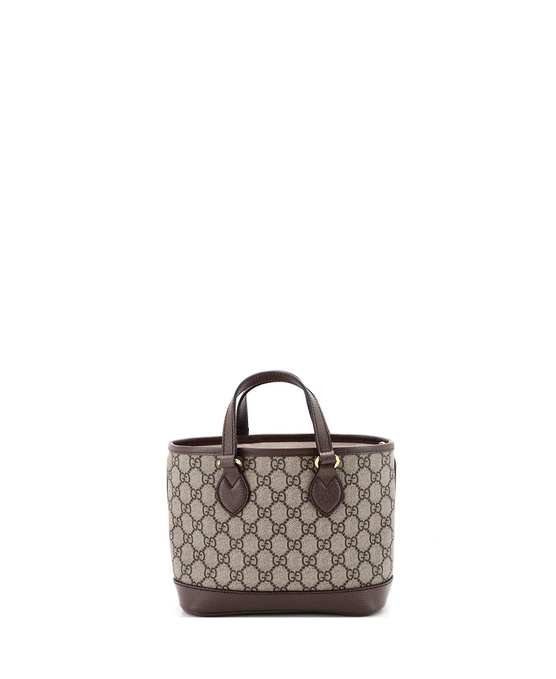 Pre-Owned Gucci Mini Ophidia Top Handle Shopping Tote Gg Coated Canvas and Leather