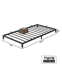 Homfan 6 Inch Metal Platform Bed Frame with Under-Bed Storage, Headboard Mount Holes, No Box Spring Needed