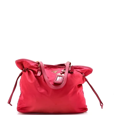 Pre-Owned Prada Medium Belted Tote Tessuto and Leather