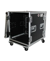 ProX T-12RSS 12U Ata Deluxe Flight Road Case with 4" Casters for Amplifier Rack Mount Module, 19" Rail Depth