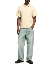 Lucky Brand Men's Double Cloth Popover Short-Sleeve Polo Shirt