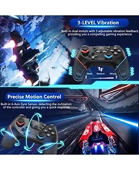 ECHTPeak Upgraded Switch Controller, Wireless Pro Controller for Switch 2/Lite/Oled, Bluetooth Remote Gamepad with Hall Effect Joystick, 6-Axis Gyro