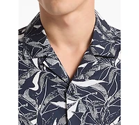 Michael Kors Men's Floral Printed Camp Collar Shirt