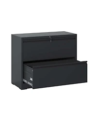 Rainsken Lateral File Cabinet, Metal Filing Cabinet with 2 Drawer and Lock, Anti-Tip Design for Legal/Letter/A4/F4