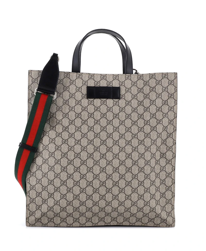 Pre-Owned Gucci Tall Convertible Soft Open Tote Gg Coated Canvas