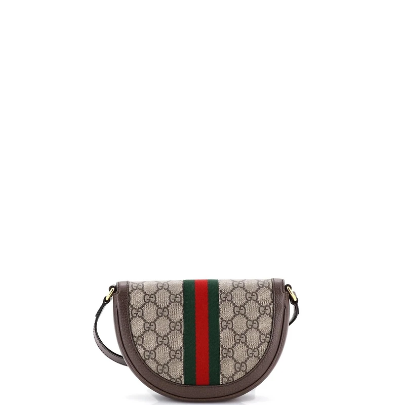 Pre-Owned Gucci Mini Ophidia Curved Flap Shoulder Bag Gg Coated Canvas