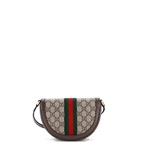 Pre-Owned Gucci Mini Ophidia Curved Flap Shoulder Bag Gg Coated Canvas