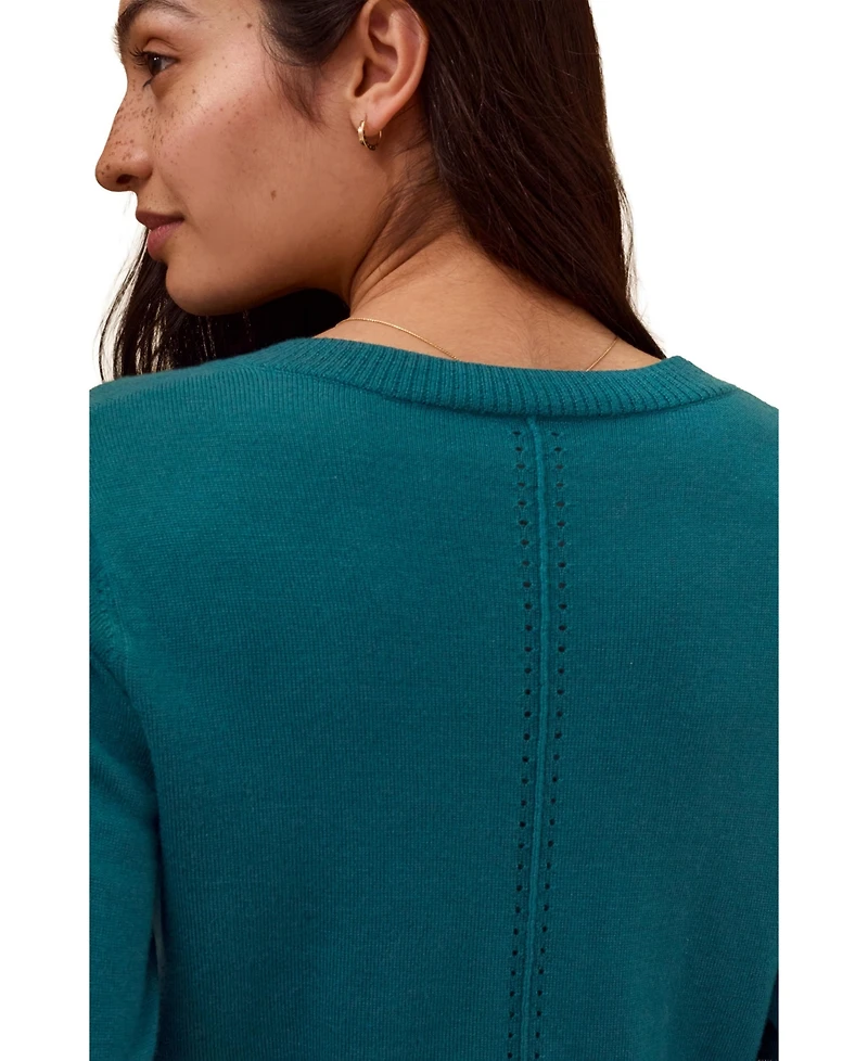 Celtic & Co. Women's Fine Knit Merino Crew Neck Cardigan