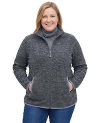 Woman Within Women's Plus Zip-Front Microfleece Jacket