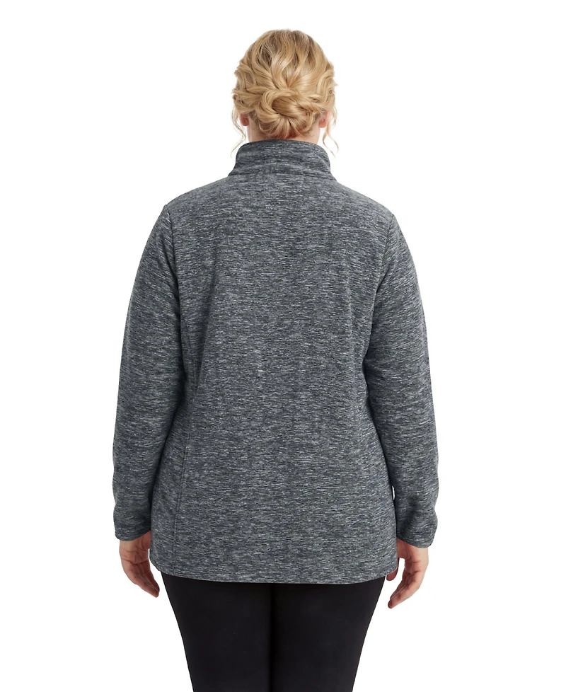 Woman Within Women's Plus Zip-Front Microfleece Jacket