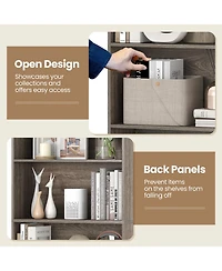 Gymax 2PCS 6-Tier Bookshelf w/Open Shelves Anti-Tipping Kits for Living Room Bedroom