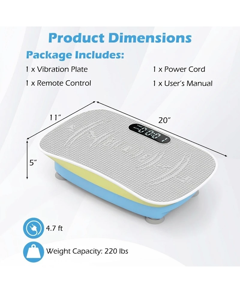 Inolait Vibration Plate Exercise Machine for Lymphatic Drainage and Weight Loss with 10 Speed Intensities