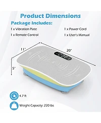 Inolait Vibration Plate Exercise Machine for Lymphatic Drainage and Weight Loss with 10 Speed Intensities