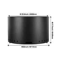 Sugift Smokeless Fire Pit Stove 28 inch Round Wood Burning Outdoor Stainless Steel