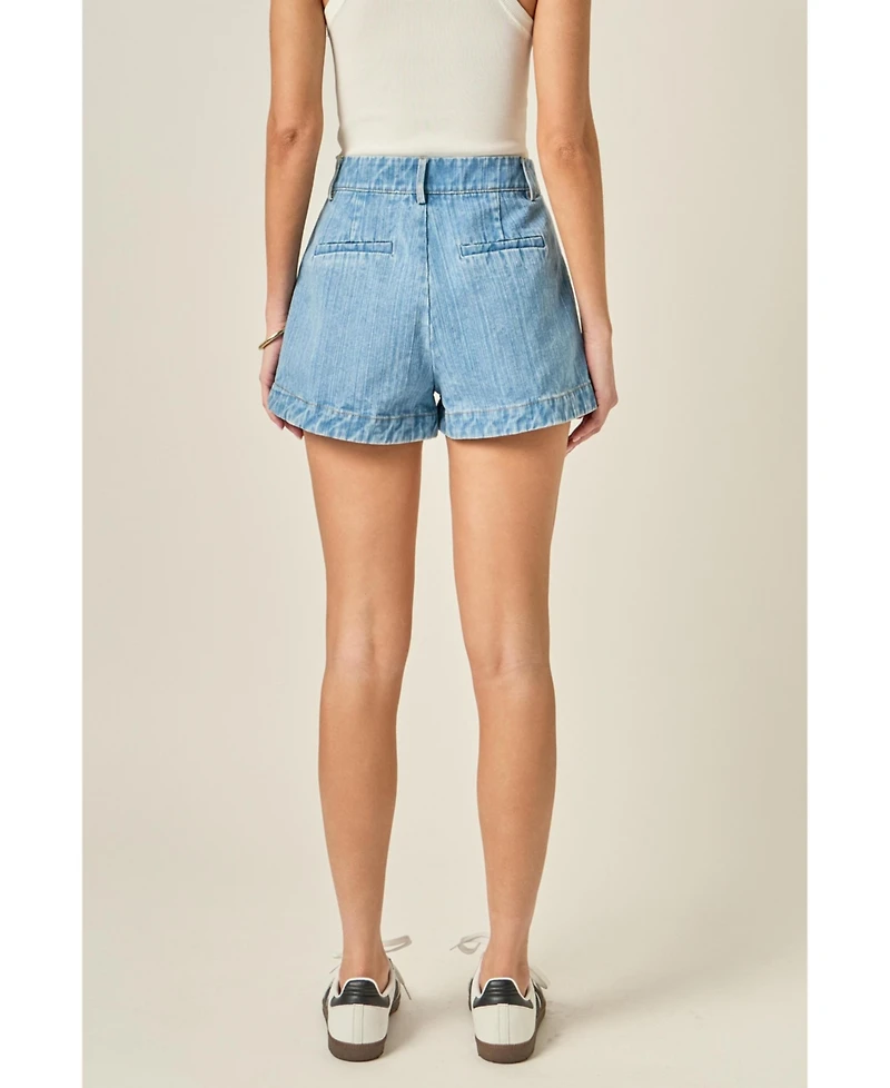 English Factory Women's High Waisted Denim Shorts
