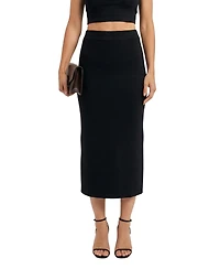 Modenaire Women's High-Rise Knit Midi Skirt