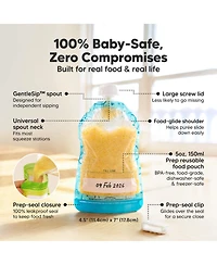 KeaBabies 12-Pack Prep Baby Food Pouch Reusable for Apple Sauce, Breastmilk, 5oz Puree Pouches Toddlers, Kids, First