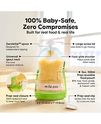 KeaBabies 12-Pack Prep Baby Food Pouch Reusable for Apple Sauce, Breastmilk, 5oz Puree Pouches Toddlers, Kids, First