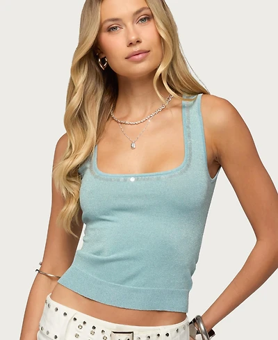 Edikted Women's Annya Sequin Cutout Knit Top