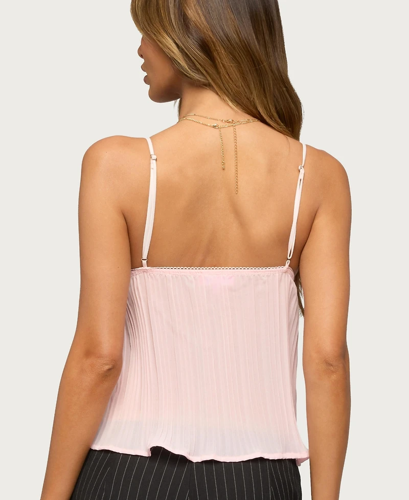 Edikted Women's Rhian Lacey Pleated Babydoll Top