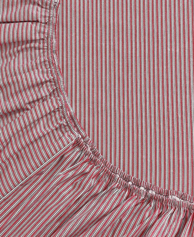 Tommy Hilfiger Highland Ticking 300-Thread Count Stripe Cotton Percale Fitted Sheet