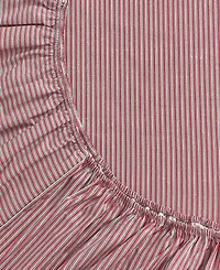 Tommy Hilfiger Highland Ticking 300-Thread Count Stripe Cotton Percale Fitted Sheet