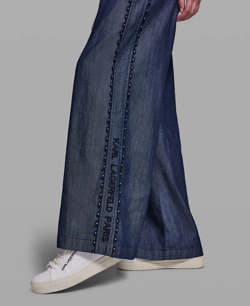 Karl Lagerfeld Paris Women's Soft Drawstring Waist Pull-On Pants