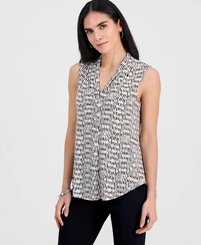 Jm Collection Petite Ity Sleeveless V-Neck Top, Macy's Exclusive