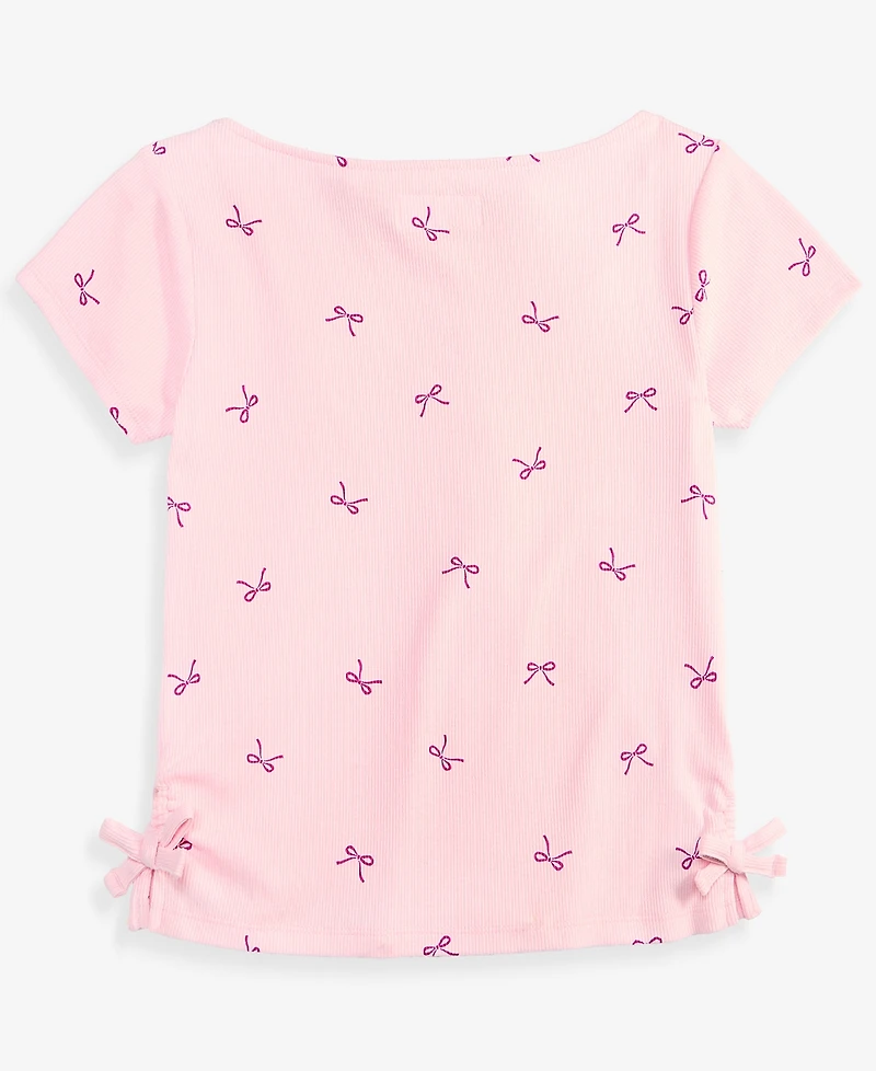 Epic Threads Girls' 5-20 Bows-Print Ribbed Tee, Macy's Exclusive