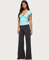 Edikted Women's Penelopy Overlap V Neck T Shirt