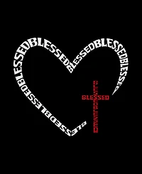 La Pop Art Men's Blessed Heart Cross Word T-Shirt