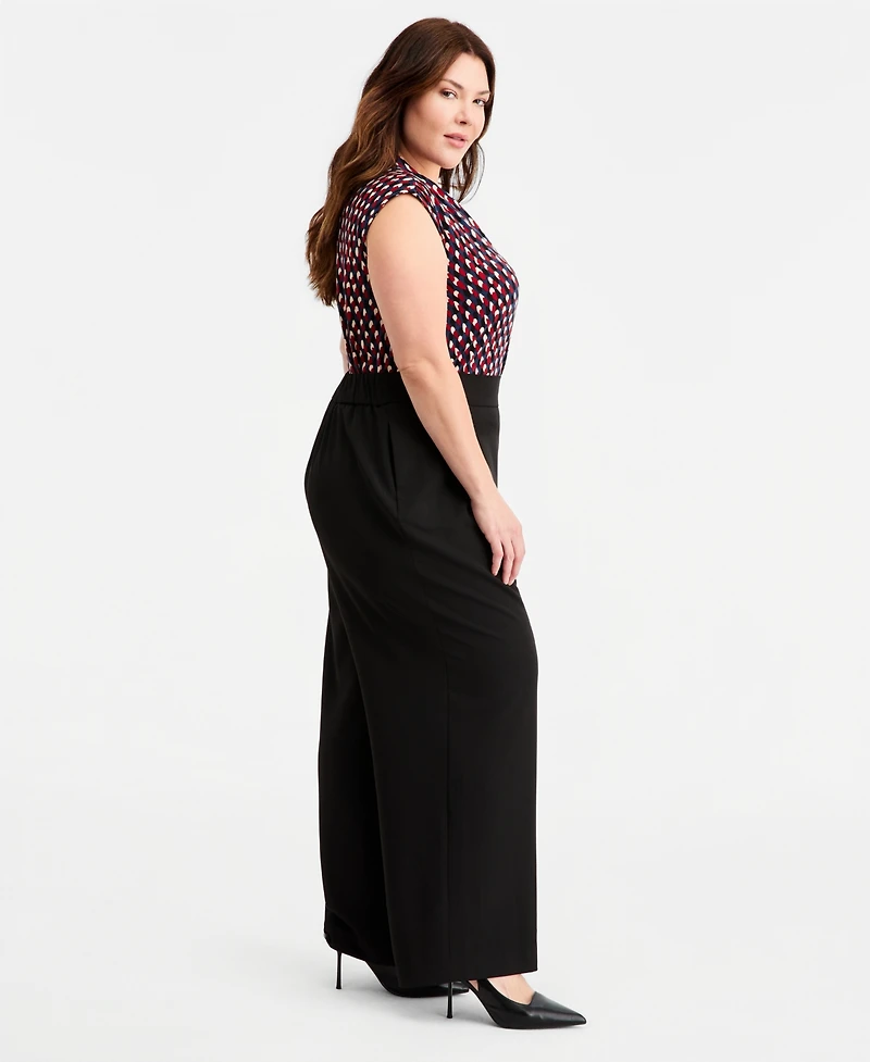 Anne Klein Plus Pleat-Front Wide Leg Pants