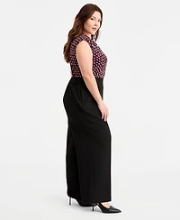 Anne Klein Plus Pleat-Front Wide Leg Pants