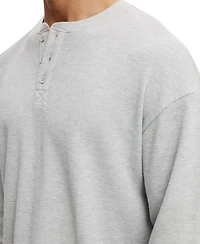 Cotton On Men's Modern Relaxed-Fit Textured Henley T-shirt