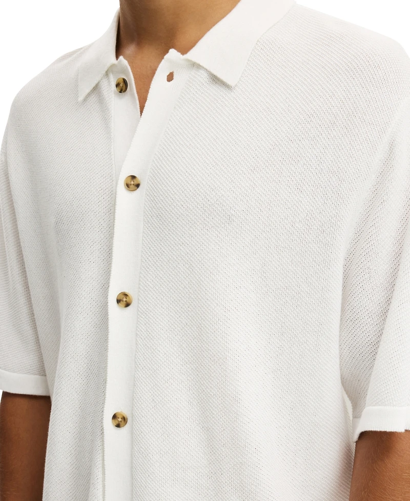 Cotton On Men's Classic Box-Fit Knit Short-Sleeve Shirt